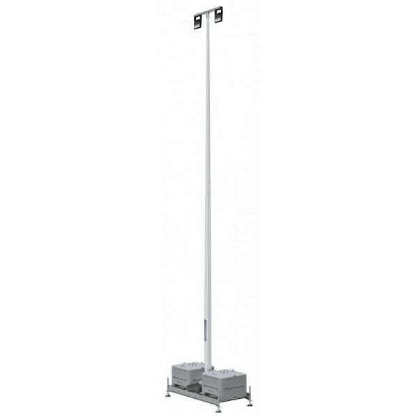 Schake Lampenmast SET aus Aluminium, 1x Aufstellrahmen, 2x Beton-Aufstellvorrichtung, 2x Strahler insektenfreundlich, 3531100A-IF-SET