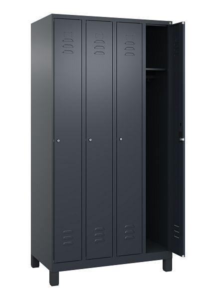 C+P Spind Classic PLUS, Füße, 4 Abteile, 1950x1000x500mm, 7016/7016, 080010-49 S10027