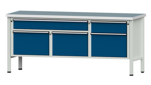 ANKE Werkbänke Kastenwerkbank, Modell 280 V, 2000 x 700 x 890 mm, RAL 7035/5010, UBP 40 mm, 304.509