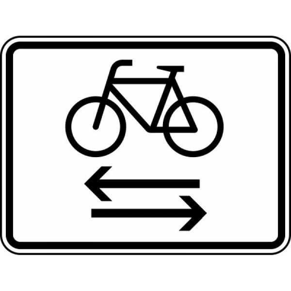 Stein HGS Kreuzender Radfahrerverkehr von links und rechts Nr. 1000-32, 600 x 450 mm, Flachform 3 mm, RA1, 1000-32-213
