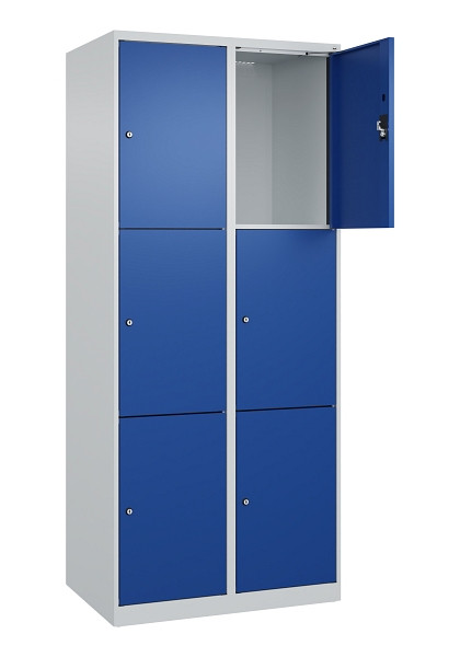 C+P Schließfachschrank Evolo PLUS, 6 Fächer, 1850x800x500mm, 7035/5010, 049000-223 S10006