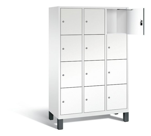C+P Schließfachschrank Evolo, H1850xB1200xT500mm, Farbe: Verkehrsweiß / Dekor Weiß, 48010-324 S10227