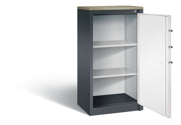 C+P Feuerschutzschrank Certos, H1226xB650xT500mm, Farbe: Schwarzgrau / Verkehrsweiß, Klinkengriff, 3 OH, 1160-000 S10415