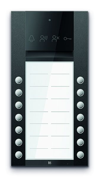 TCS Türkontrollsystem PES PRO Audio Außenstation 14T 2 Spalten AP RAL7016 anthrazitgrau, ASA120214-0017