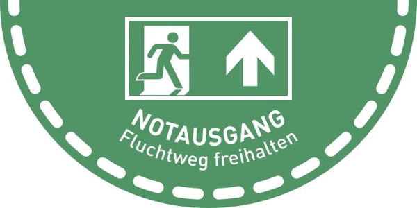 Moedel Fußbodenaufkleber Notausgang..., Folie, rutschhemmend, 900x450 mm, 104569