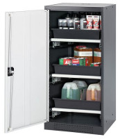 Produktbild von asecos Chemikalienschrank Systema-T CS-53L, Korpus anthrazit, Flügeltüren weiß, 3 Tablarauszüge, 208840 asecos Chemikalienschrank Systema-T CS-53L, Korpus anthrazit, Flügeltüren weiß, 3 Tablarauszüge, 208840