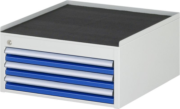 RAU Schubladenschrank Serie 7000, B580xT650xH285mm, Schubladen: 3xH60mm, Metallauflage mit 3-seitigem Abrollrand und Anti-Rutsch-Matte, 03-L1.2A-MT.11