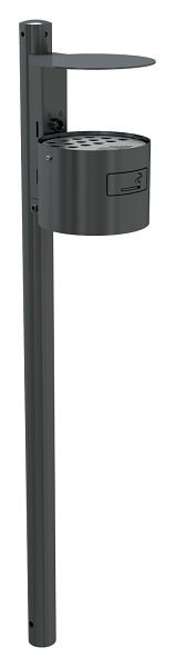 Schake Rundascher mit Dach zur Wand- + Pfostenbefestigung, feuerverzinkt und beschichtet DB 703, mit Standpfosten Ø60x1300mm, 4167B