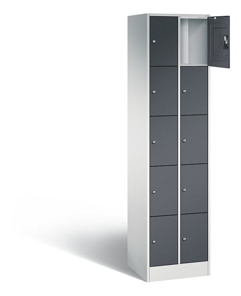 C+P Schließfachschrank Serie 8070, H1950xB460xT480mm, Farbe: Lichtgrau / Schwarzgrau, 80700-20 S10289