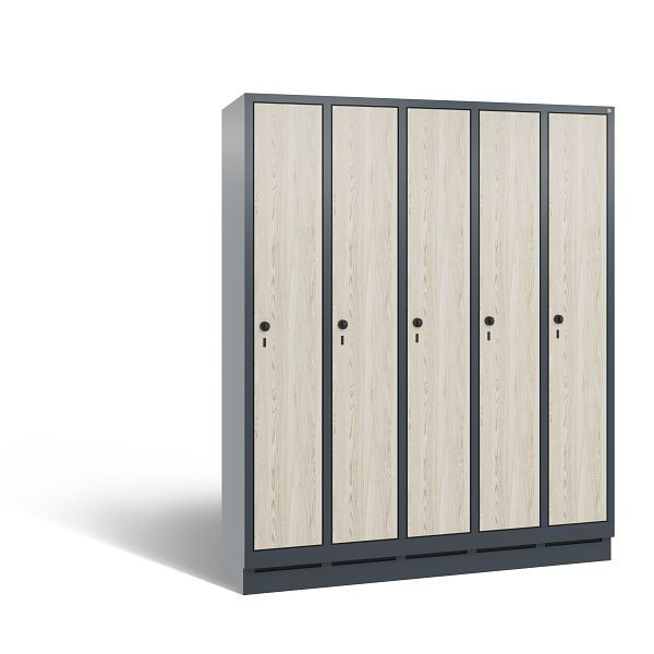 C+P Spind Evolo, 5 Abteile, H1800xB1480xT500 mm, Anthrazit/HPL Esche, 48020-50 S10731