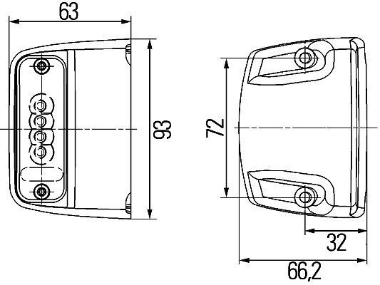 HELLA Kennzeichenleuchte, LED, 12V, Anbau/geschraubt, Lichtscheibenfarbe: glasklar, Stecker: Flachstecker, seitlicher Anbau/Aufbau/außen, 2KA 010 278-421