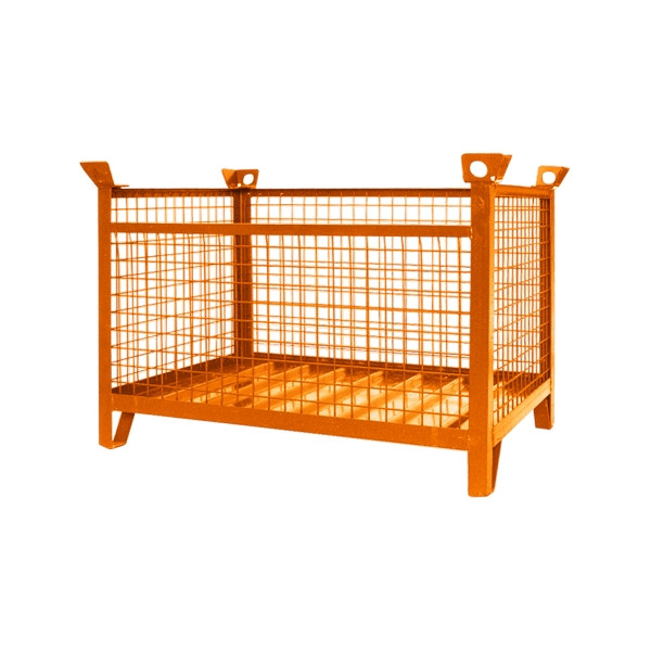 Eichinger Industrie Gitterbox-Stapelpalette, 1500 kg, LxBxH 1200x800x750 mm, reinorange, 13150200001111