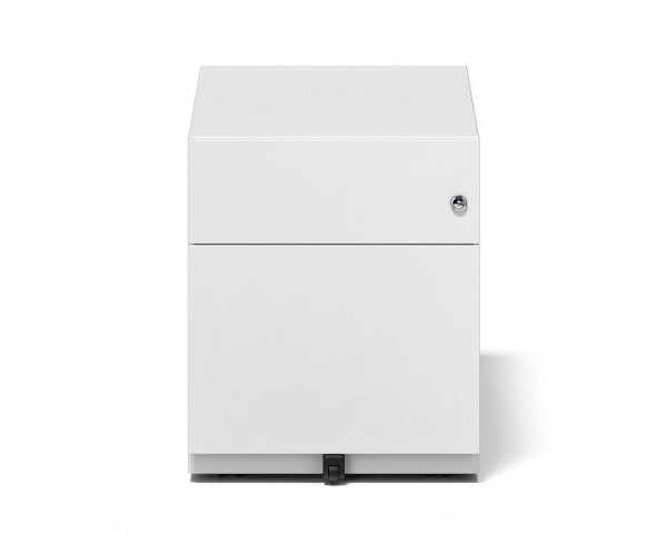 Bisley Rollcontainer Note mit Griffleiste, 1 Universalschublade, 1 HR-Schublade, verkehrsweiß, NWA79M7BF696