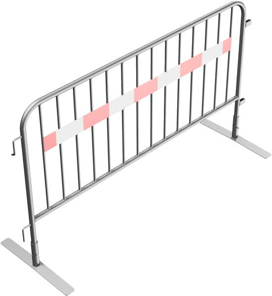 Schake Absperrgitter Typ SE, Folie Typ 1, Länge: 2,00 m, 14 Stäbe, rot / weiß, 419_001SE