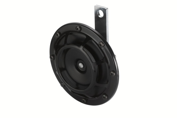 HELLA Horn - B133 - 24V - 118dB(A) - Frequenzbereich: 500Hz - Hochton/Starkton - Gehäusefarbe: schwarz - schwarz - Flachsteckanschluss, 3AF 003 399-071