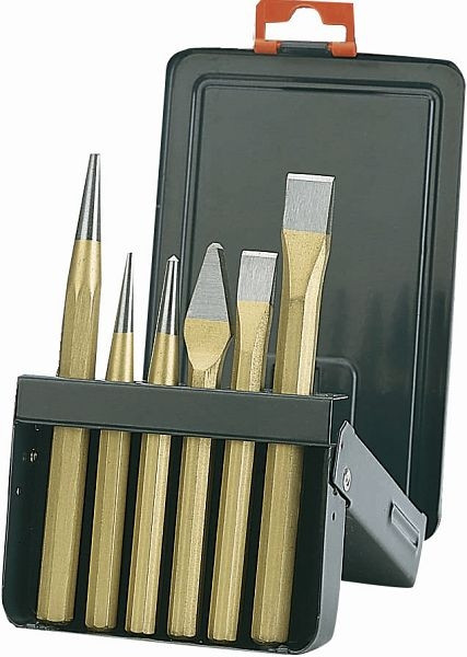 Bahco Meißel-Satz, 6-teilig, Metallbox, 3736S/6, 7314151834463
