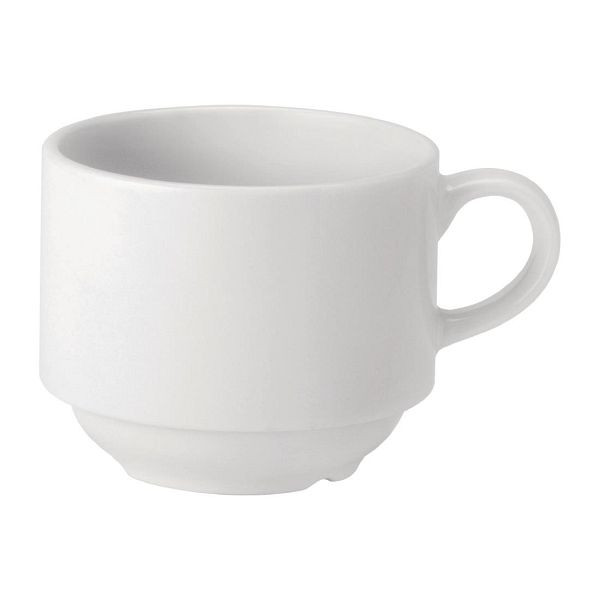 Utopia Reinweiß Stapelbecher 200ml (24 Stück), entwickelt, um den Strapazen einer jeden Catering-Umgebung standzuhalten, DY332