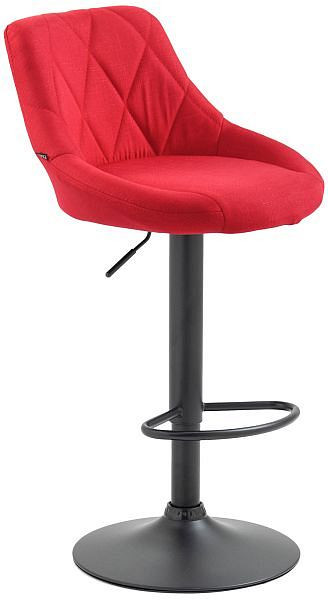 CLP Barhocker Lazio Stoff schwarz, rot, 321779, 4251756486815