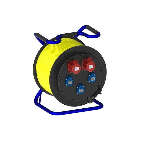 ELSPRO Kabeltrommel aus Vollgummi LRG, 2 CEE 400 V, 3 Schuko, 4G01107