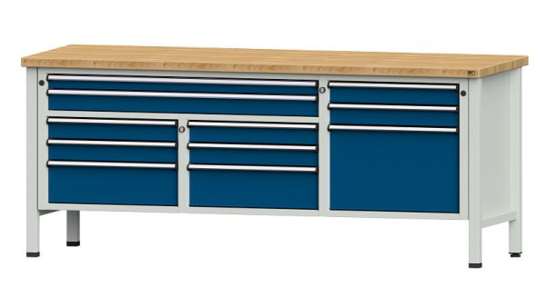 ANKE Werkbänke Kastenwerkbank, Modell 283 V, 2000 x 700 x 840 mm, RAL 7035/5010, BMP 40 mm, 304.548