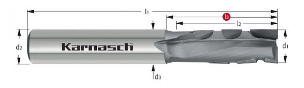 Karnasch PKD EXTREME Igelfräser - gratfrei d= 10,0 / L2= 22 / L3= 30 / Z= 2 Composites/Titan/Graphit, 3065281000