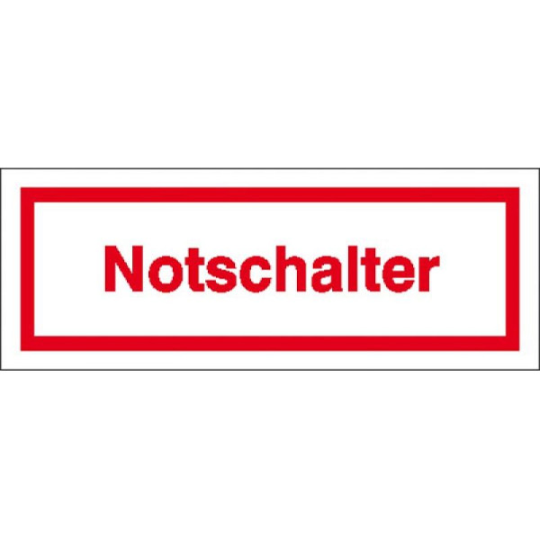 Stein HGS Hinweisschild zur Betriebskennzeichnung, Notschalter, 170x70mm/Alu, geprägt, 11.5988
