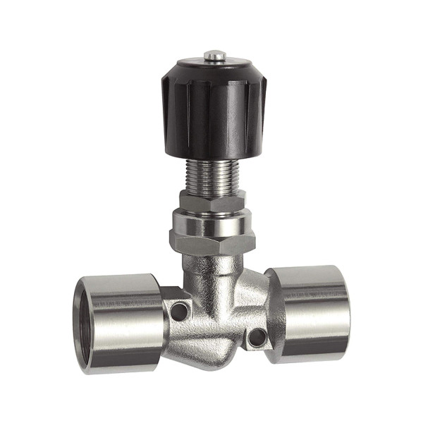 Riegler Nadelventil, Messing vernickelt, für Schalttafeleinbau, IG/IG, Rp 1/8, DN 4, 136230