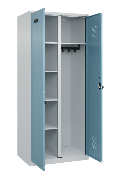 C+P Wäsche-/Garderobenspind Evolo PLUS, 2 Abteile, 1850x800x500mm, 7035/0010, Drehriegel, 049600-22 S10009