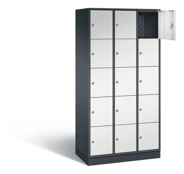 C+P Schließfachschrank Intro, H1950xB920xT490mm, Farbe: Schwarzgrau / Lichtgrau, 8570-301 S10042