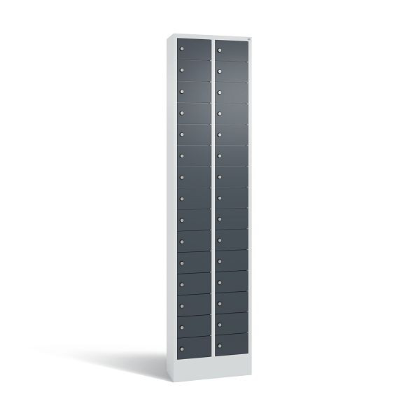 C+P Kleingefachschrank, 30 Fächer, H1950xB460xT200 mm, Grau/Anthrazit, 80700-201 S10157