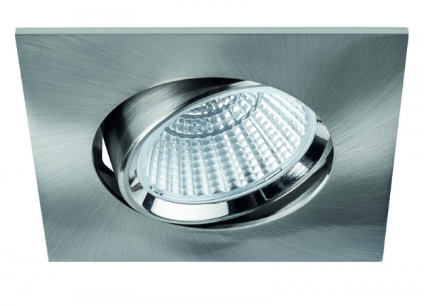 rutec Projekt BAN COB LED - Einbaustrahler, schwenkbar, quadratisch, 350mA, 7W, IP40, 2700K, CRI90 - eisengebürstet, PEC355UWWOK