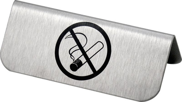 Moedel Tischaufsteller Rauchen verboten, Edelstahl, beidseitig lesbar, 85x35 mm, 52467