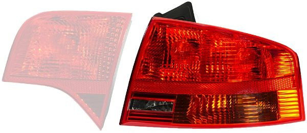 HELLA Heckleuchte, Glühlampe, äusserer Teil, für u.a. Audi A4 (8EC, B7), ECE/CCC, links, 2VP 965 037-051