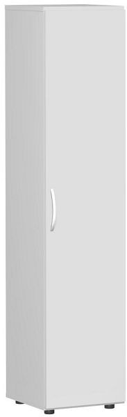 geramöbel Flügeltürenschrank mit Standfüßen, Griff links oder rechts, inkl. Türdämpfer, 400x420x1808, Lichtgrau/Lichtgrau, S-345100-LL