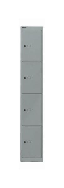 Bisley Schließfachschrank Office, 1 Abteil, 4 Fächer, silber, CLK184355