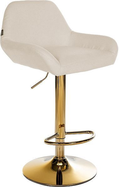 CLP Barhocker Braga Gold Stoff, creme, 325369, 4255716342227
