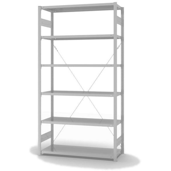 hofe Grundregal, zerlegt, 6 Böden 2500 x 500 x 1300 mm, lichtgrau ähnlich RAL 7035 ableitfähig kunststoffbeschichtet, HKG25513ESD