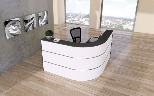 Kerkmann Theke Cento 2a, B 1800 mm x T 950 mm x H 1100 mm, Farbe: weiß/anthrazit, 21385710