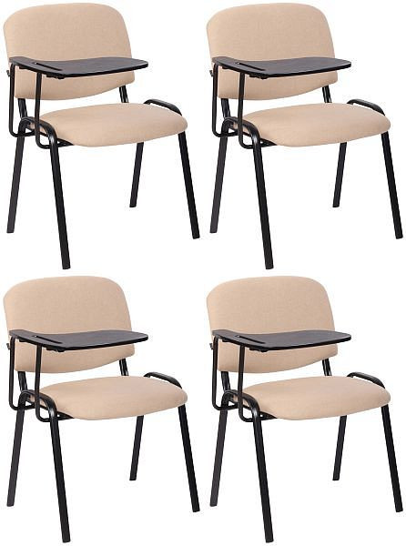 CLP 4er Set Stühle Ken mit Klapptisch Stoff, creme, 325001