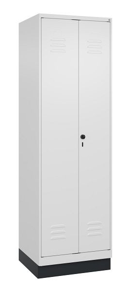 C+P Mehrzweckschrank Classic PLUS, Wäsche-/Kombispind, Sockel, 2 Abteile, 1950x600x500mm, 9016/9016, Drehriegel, 080620-20 S10014