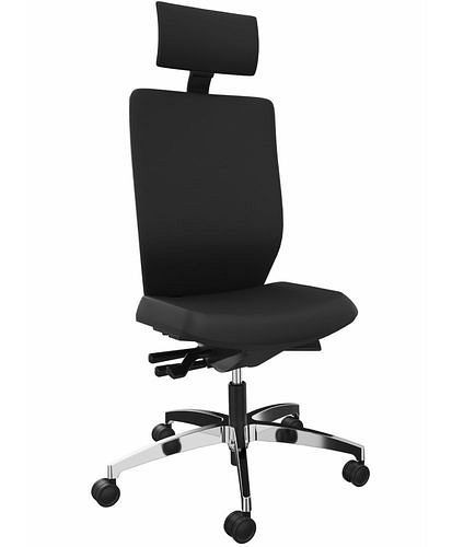 DENIOS Bürostuhl Stilo ES operator, Syncro-3D-Ballance-Technik, Alu-Fußkreuz, Nackenstütze, schwarz, 292424