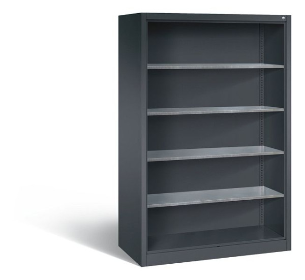 C+P Stahlregal mit Rückwand Acurado, H1950xB1200xT600mm, Farbe: Schwarzgrau, 8932-02 S10007