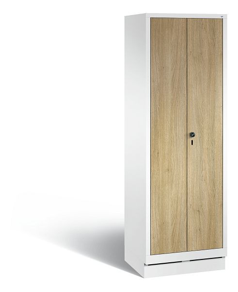 C+P Spind Evolo, 2 Abteile, H1800xB610xT500 mm, Weiß/MDF Eiche, 48022-20 S10468