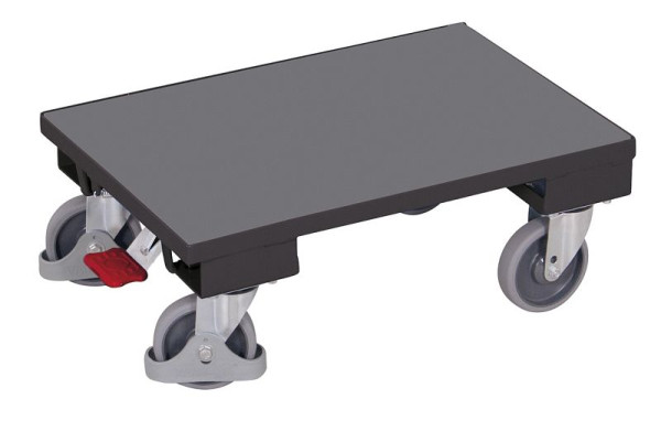 VARIOfit Euro-System-Roller mit Boden, Ladefläche: 610 x 415 mm, RAL 7016 anthrazitgrau, Ladehöhe: 235 mm, sw-410.069/AG