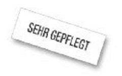 Eichner Werbe- Einlage "Sehr gepflegt", Format: 297 x 105 mm Druck schwarz, für Werbe- Price-Display 9219-01079, VE: 5 Stück, 9219-00335