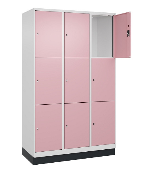 C+P Schließfachschrank Evolo PLUS, mit Sockel, 9 Fächer, 1950x1200x500mm, 9016/3, 049020-323 S10018