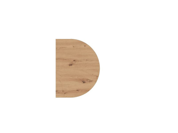 Hammerbacher Anbautisch LA60, 60 x 80 cm, Platte: Asteiche, 25 mm dick, Anbautisch mit Stützfuß in Weiß, Arbeitshöhe 68 - 85 cm, VLA60/R/W