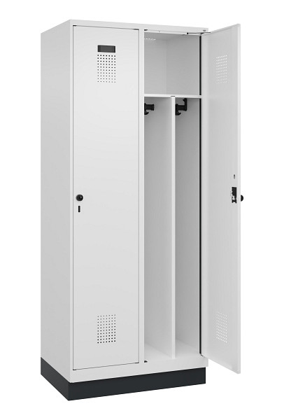 C+P Spind Evolo PLUS, mit Sockel, 2 Abteile, 1950x800x500mm, 9016/9016, Verschluss Drehriegel, 049020-22F S10020