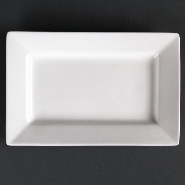 Lumina rechteckige Teller mit breitem Rand 20cm, VE: 6 Stück, CD629