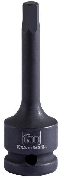 Kraftwerk 1/2" Schlag-Steckschlüssel-Einsatz Innensechskant 17 mm, 386017